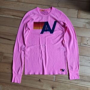 Aviator Nation Pink Crew Neck Tee
